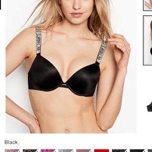 Black rhinestone bra